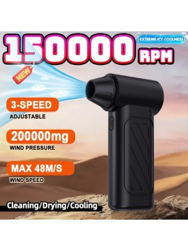 New Upgrade - Portable Turbine Hair Dryer - 3-speed Mini Fan | Rechargeable Portable Fan | Handheld Cooling Blower Fan, Suitable for Travel, Snowy Areas, Camping, Personal Cooling, Keyboard, Car, Ultimate Gift for Men