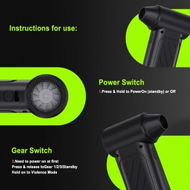 New Upgrade - Portable Turbine Hair Dryer - 3-speed Mini Fan | Rechargeable Portable Fan | Handheld Cooling Blower Fan, Suitable for Travel, Snowy Areas, Camping, Personal Cooling, Keyboard, Car, Ultimate Gift for Men