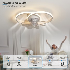 [Modern Ceiling Fan with Light] Modern Low Profile Ceiling Fan with Light | Remote Control, Dimmable LED, Wireless Induction Charging - Energy-Efficient Cooling Fan for Bedroom, Kitchen, Home Decor - Sleek White Design, Contemporary Lighting, Sturdy Construction
