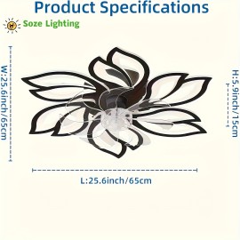 [Modern Ceiling Fan] Modern 1pc Recessed Ceiling Fan with LED Lights | 3-Color Lighting, Minimalist Design, Perfect for Living Room, Bedroom, Kitchen, Office Buildings, Cafe, Restaurants, Hotels - Hardwired, Includes Installation Hardware