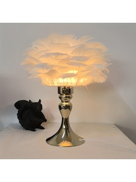 Modern Table Lamp with Golden Base - USB-Powered, Switch-On/Off, Bell-Shaped Shade, Polished Metal Base, Fabric Shade, Ideal for Bedroom & Living Room Decor, Bedroom Table Lamp | Modern Table Lamp | Usb Powered Lamp, Table Lamp For Living Room