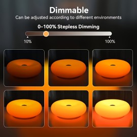 Orange Donut Table Lamp, Adjustable Brightness, USB Powered And Rechargeable, Touch Control, Perfect for Decorating Nightstands, Desks, Living Rooms, Bedrooms, And Home Offices.Cordless Table, Bedside Lamp, Eye Caring Dimmable LED Touch Nightlights