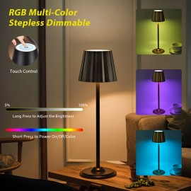 [2pcs RGB Table Lamp] 2pcs RGB Table Lamp - Dimmable Touch Light | 16 Colors, Wireless, Battery Powered | Bedside Decoration for Dining Rooms, Coffee Shops & Hotel Bars