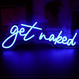 Get Naked Neon, Alphabet USB Powered Neon, Dimmable LED Neon, 10 Level Dimming, 5V USB Powered, Room, Home, Bar Art Wall Decor, Party, Window, Living Room, Decorative Gift (Blue)
