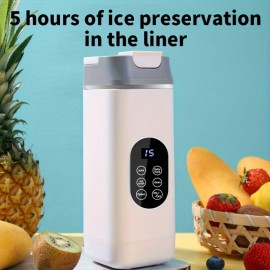 Portable USB Rechargeable Mini Blender And Juicer with a New Ice Cube Insulation Feature, 3 Modes, Digital Display, 12 Blades, 15.22 Ounces, Easy to Clean, Perfect for Travel - Enjoy Refreshing Juice Anytime, Anywhere!