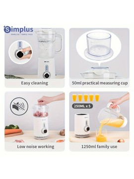 [Simplus Food Processor] Simplus Food Processor, Juicer, Dry Grinder, Ice Crusher, Includes 3 Cups, Stainless Steel Blades, for Meat Grinding, Vegetable and Fruit Juicing, Smoothies, Bean Grinding, Designed for Home Use, Food Preparation, Juicing Machine, Versatile Appliance, Compact Design, Durable Construction, Highspeed Motor, Multicup Blender, Grinding Machine, Smoothie Lovers, Cooking Hobbyists