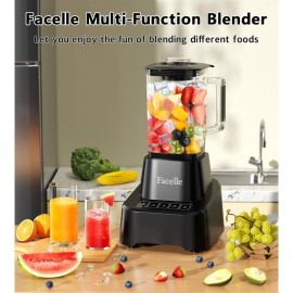 Smoothie Blender, Countertop Blender Kitchen, 55oz Glass blender smoothies and Shakes, Licuadora, Smoothie maker with touchscreen 3+P Speeds, Cleaning brush removable SS304 blade, Kitchen Blender, Blender Smoothie, Blender for Kitchen