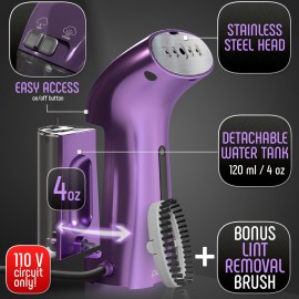 Travel Size Compact Travel Garment Steamer for Clothes to Go and Home Safe for Any Fabrics - Portable Handheld Steamer Powerful Steam Generator Iron for Clothes Best for Travel, 110V