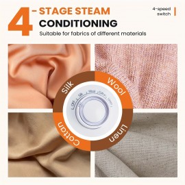 tanding Garment Steamer With Roll Wheels For Easy Movement, Water Tank For 1 Hour Continuous Steaming, Adjustable Pole For Storage, Easy-Roll Wheels, Garment Hanger, & Fabric Brush