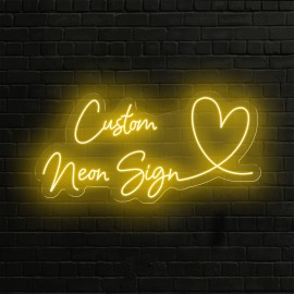 Customized Personalized LED Neon Light - Adjustable Brightness, 18-20 Inches Double Row, Special Love Design, USB-Powered Wall-Mounted Plastic Light for Anniversary, Wedding, Birthday, Valentine'S Day & Easter Decor, Neon Signs for Wall Decor