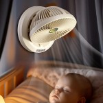 Portable USB Rechargeable Desktop Fan with Adjustable Wind Speed & 3-Speed Adjustable Fan - Wall-Mountable for Home, Office, Kitchen, Bathroom, Outdoor Camping - Sleek White & Black Design, Versatile Airflow, Modern Aesthetic, Durable Construction