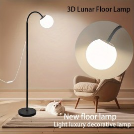 LED 3D Simulation Moon Floor Lamp, USB Plug-in Floor Lamp, Office Floor Lamp, Modern Romantic Art Floor Lamp, Bedside Lighting Floor Lamp, Portable Floor Lamp, Suitable for Home Lighting, Bedroom Lighting, Restaurant Lighting, Office Lighting