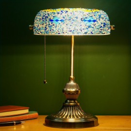 Retro Turkish Style Table Lamp - Handcrafted Colorful Mosaic Glass Lamp For Bedroom, Living Room, Office Desk Decor