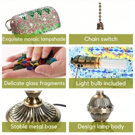 Retro Turkish Style Table Lamp - Handcrafted Colorful Mosaic Glass Lamp For Bedroom, Living Room, Office Desk Decor