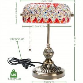 Retro Turkish Style Table Lamp - Handcrafted Colorful Mosaic Glass Lamp For Bedroom, Living Room, Office Desk Decor
