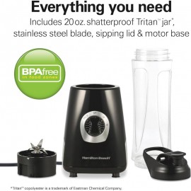 Go Sport Portable Blender with 20oz. Blend - In Personal Travel Jar, 600 Watt Motor And Stainless Steel Blades Powerful Blending Performance, Black 51143G