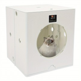 Heavy-Duty Automatic Pet Dryer Box with Adjustable Temp (95-131°F) & Timer, Quiet Operation - Foldable Design, Large Door Window, Portable Grooming Blow-Dry Cabinet for Dogs & Cats up to 44 lbs - Ideal for Home, Salon, Vet Clinic - Energy-Efficient, Stable Base, Durable Abs Material