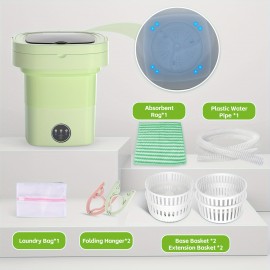 11L Super Large Foldable Mini Washing Machine with 3 Deep Cleaning Modes - Perfect Lazy Essential, Winter Hand-Saver for Delicates Like Youngsters Clothes, Underwear, And Socks, Ideal for Compact Living Spaces Wash More Than 10 Underwear At The Same Time