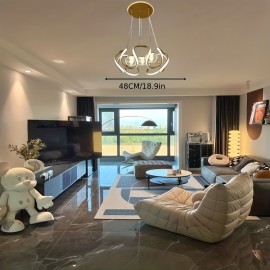 1pc of modern minimalist design, black/Golden color, LED three-color changing light fixture, suitable for bedrooms, living rooms, dining rooms, study rooms, etc. This product does not come with wall switches and remote controls.