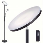 2-Way LED Floor Lamp with Remote & Touch Control, 27W/2300LM Main Light & 7W/350LM Reading Light, 4 Adjustable Color Temperatures (5000K-100% Brightness), Metal Standing Lamps for Home & Office